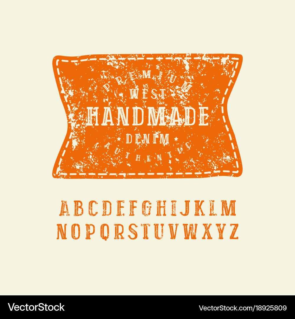Serif font in the style of handmade graphics vector image