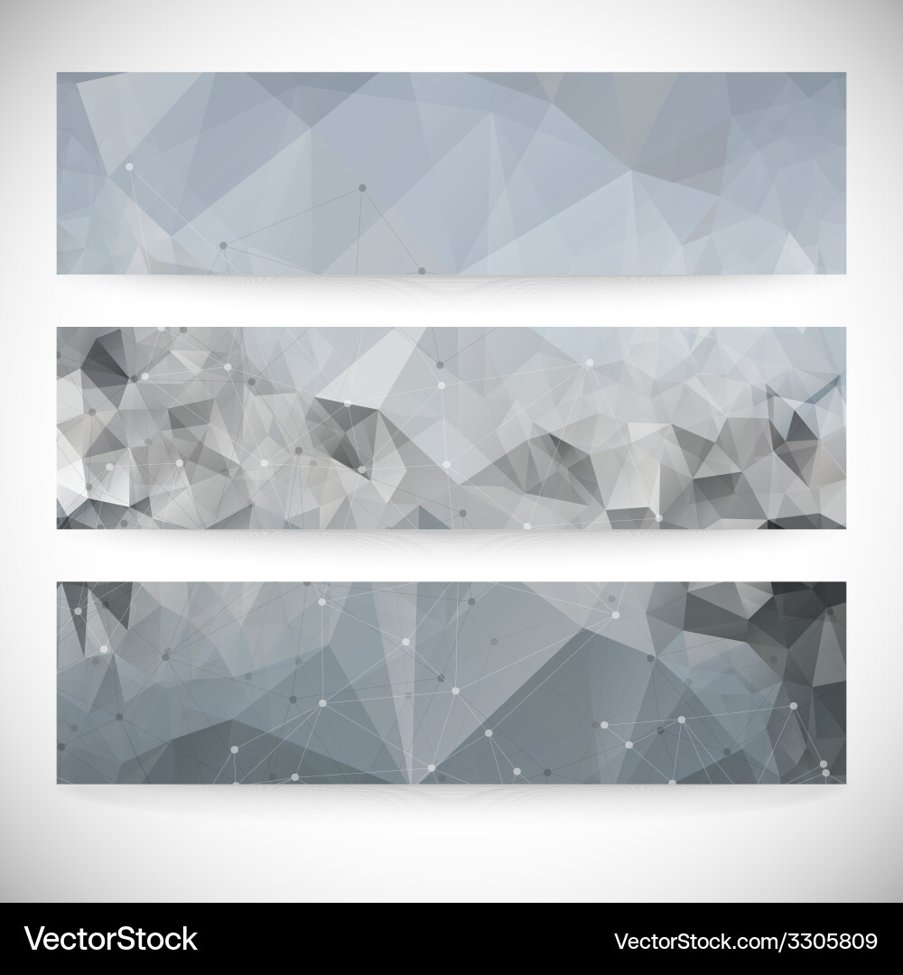Set of abstract backgrounds molecule structure vector image