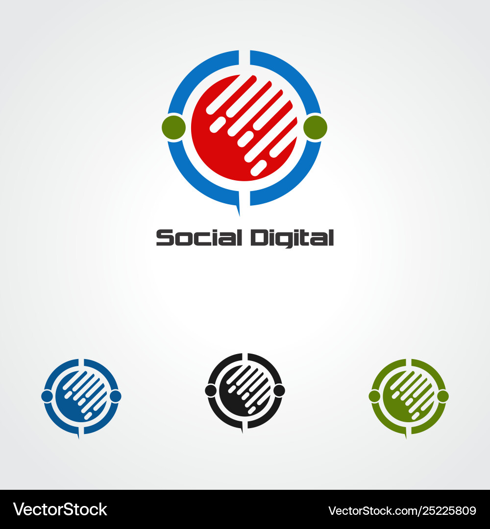 Social Digital Logo-Symbolelement und Template Social Digital Logo-Symbolelement und Template vektorbild