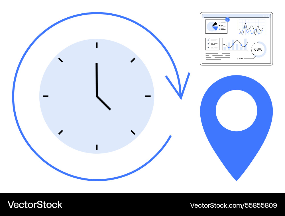 Time management concept with clock digital Vector Image