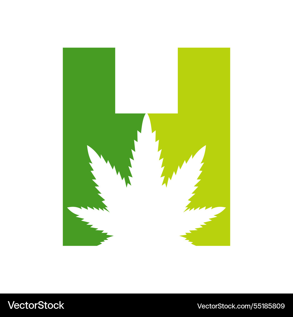 Ursprünglicher Buchstabe h Cannabis Logo Design Konzept Ursprünglicher Buchstabe h Cannabis Logo Design Konzept vektorbild