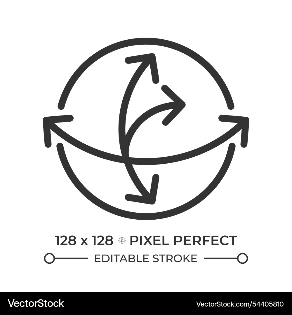 Coriolis force linear icon Coriolis force linear icon vector image