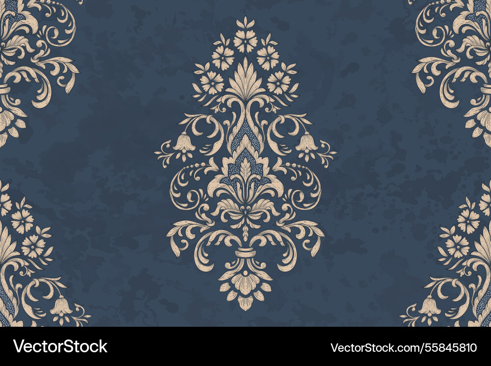 Damask seamless pattern element classical Damask seamless pattern element classical vector image