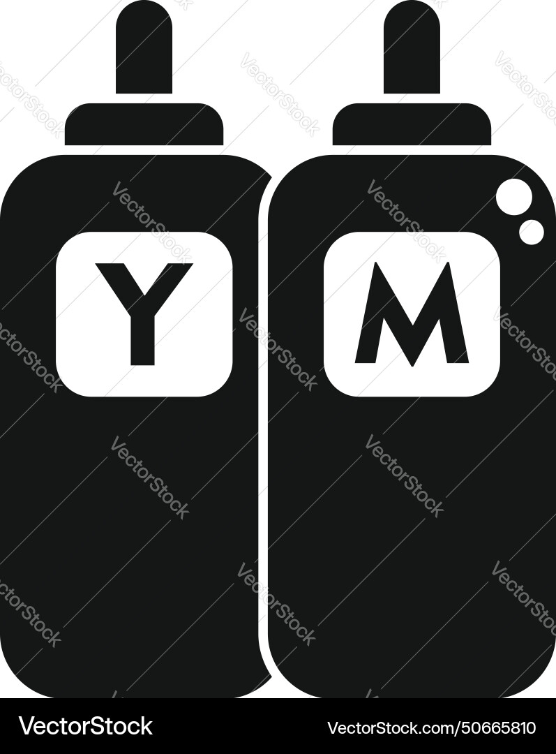Ink bottles icon simple colorful garbage Vector Image