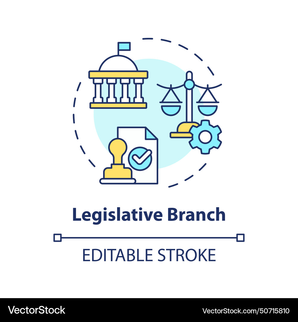 Legislative branch multi color concept icon Vector Image