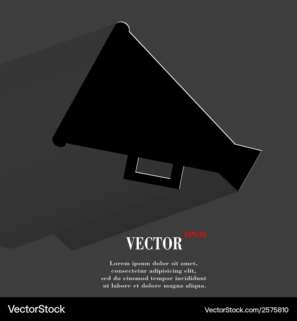 Megaphone loud-hailer flat modern web button Vector Image