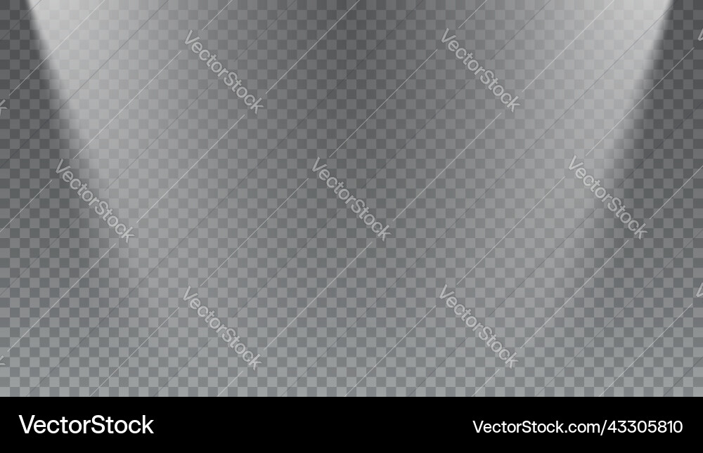 Rays of spotlights on transparent background vector image