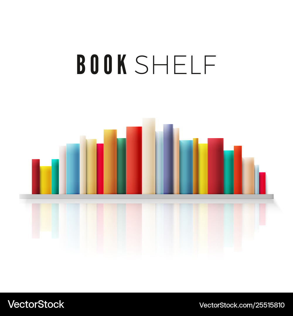 Retro Bookshelf with Reflection vector image