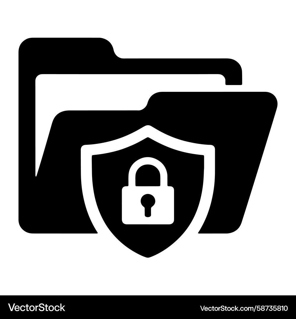 Secure Folder with Shield Icon Vector Image