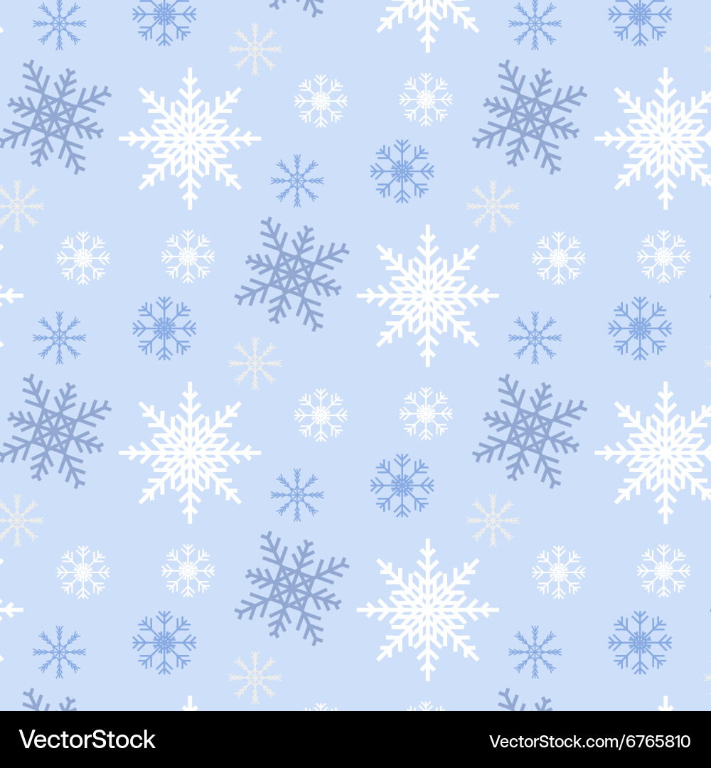 Snowflake Seamless Pattern - Blue vector image