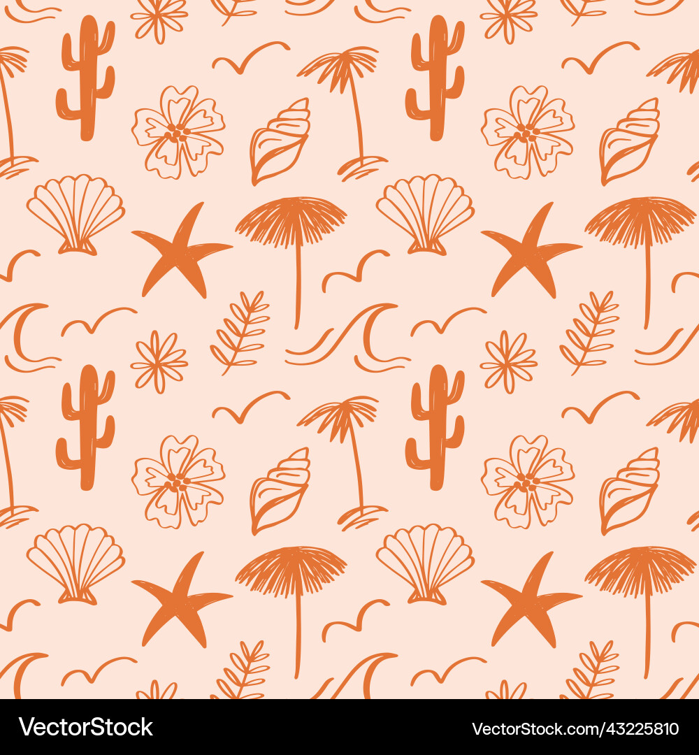 Tropical Boho Seamless Pattern vector image