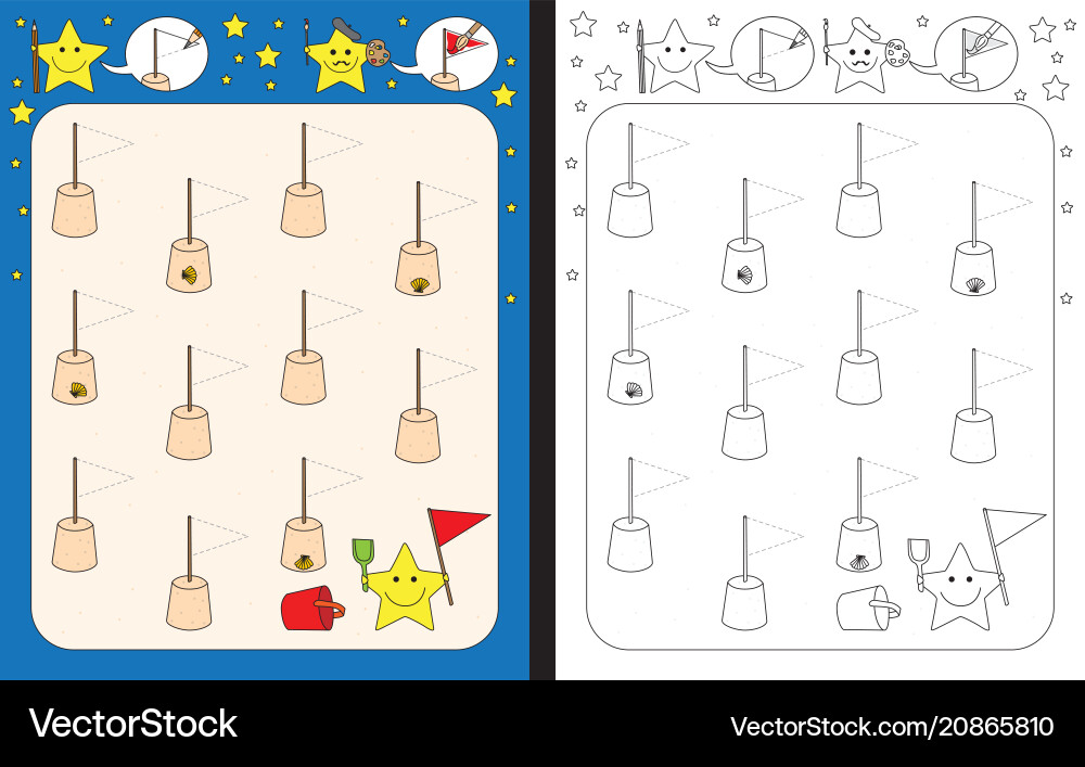 Foto zu Vorschularbeitsblatt Lizenzfreies Vektorbild 