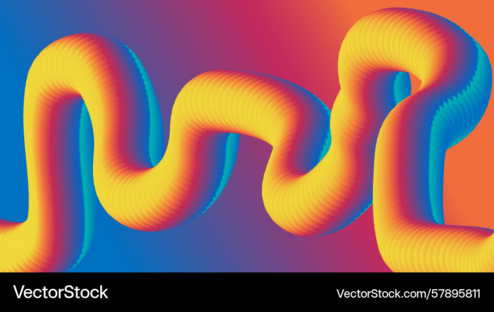 3d flowing blend gradient multicolor background Vector Image