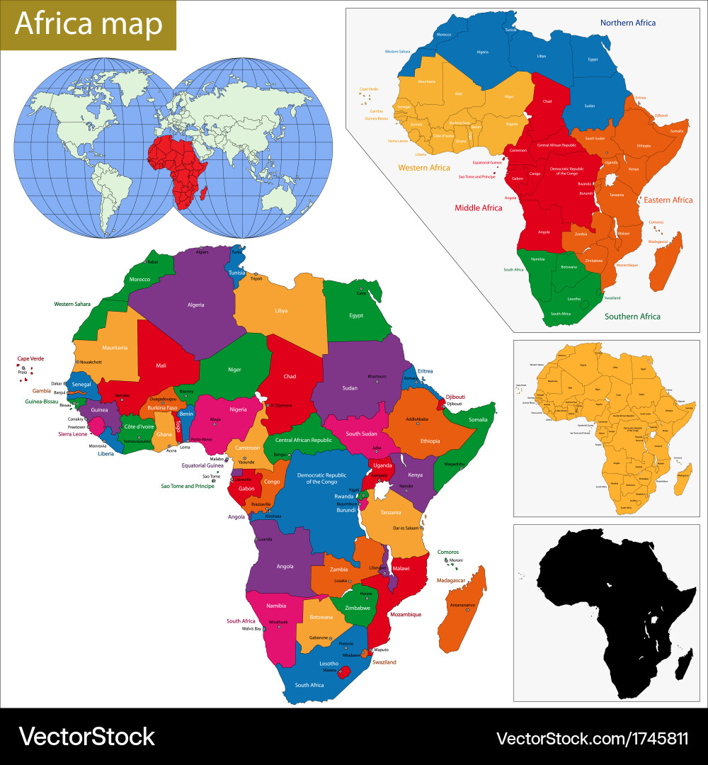 Colorful Africa Map vector image