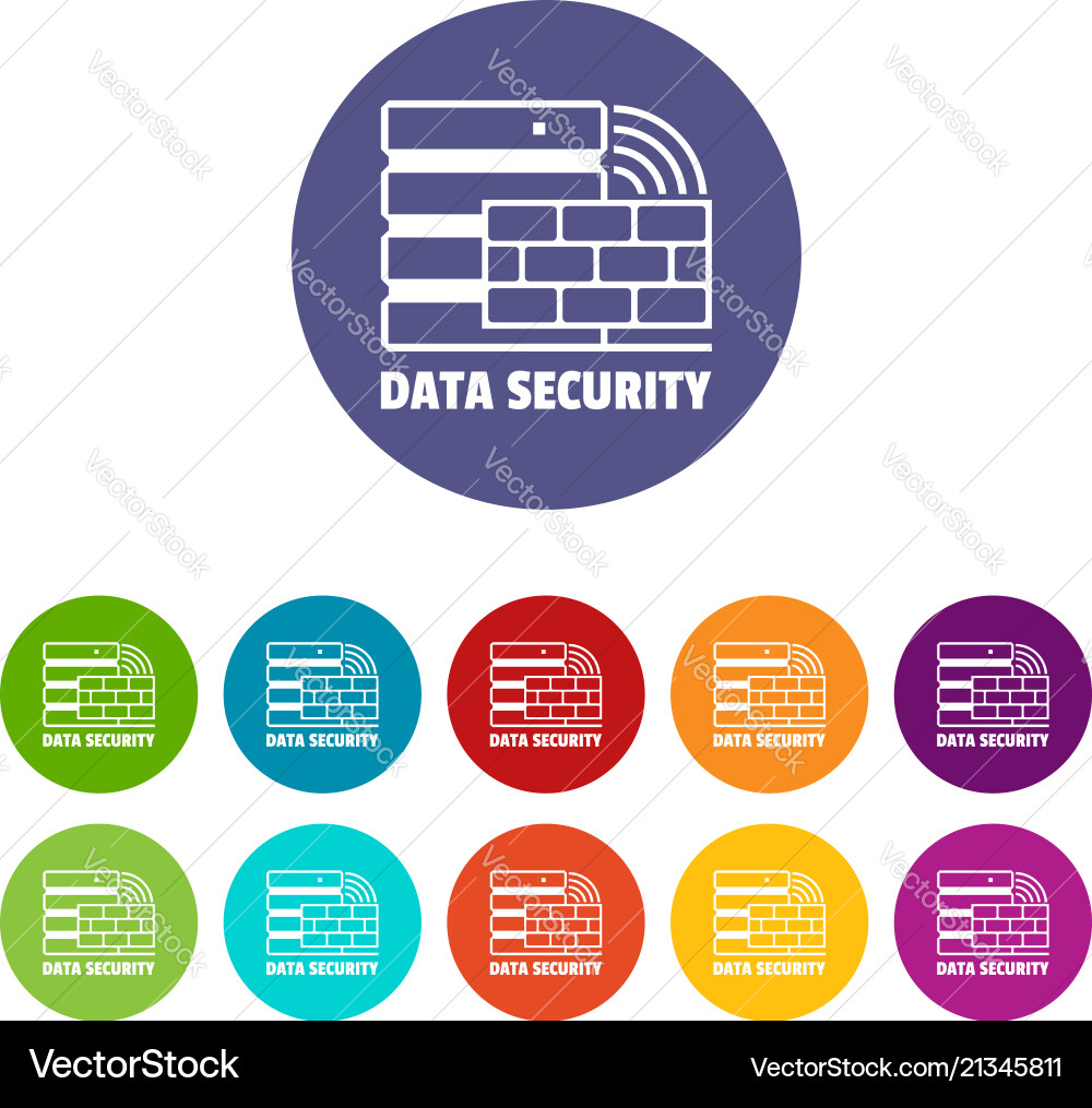 Data security icons set color Data security icons set color vector image