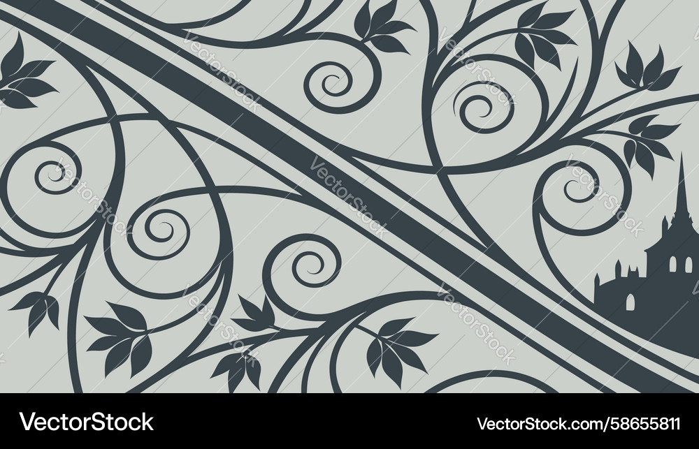 Elegant ornate scrollwork corner design element Vector Image