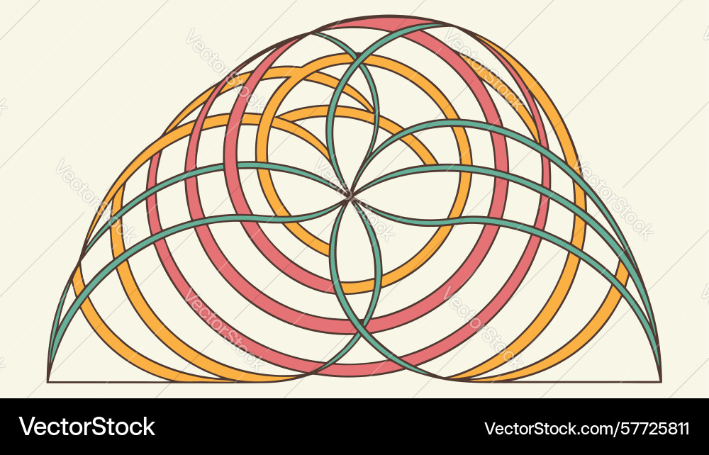 Flowing geometric pattern of overlapping arcs vector image