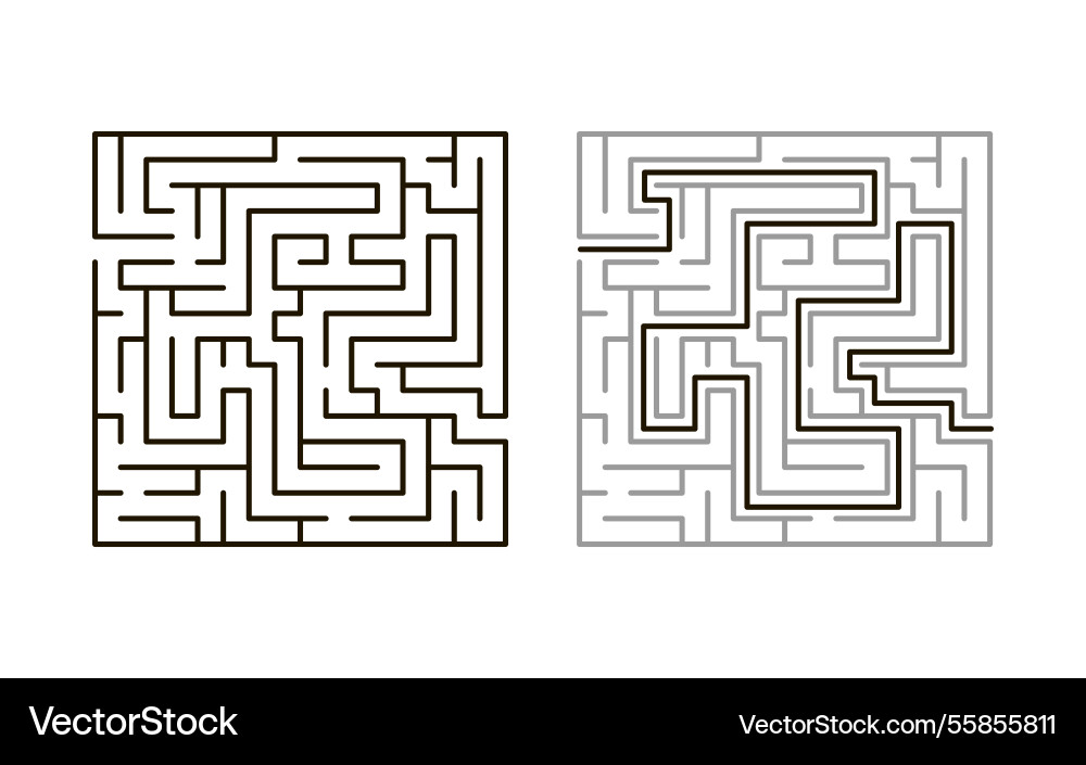 Intricate Maze Challenge - Logic Game vector image