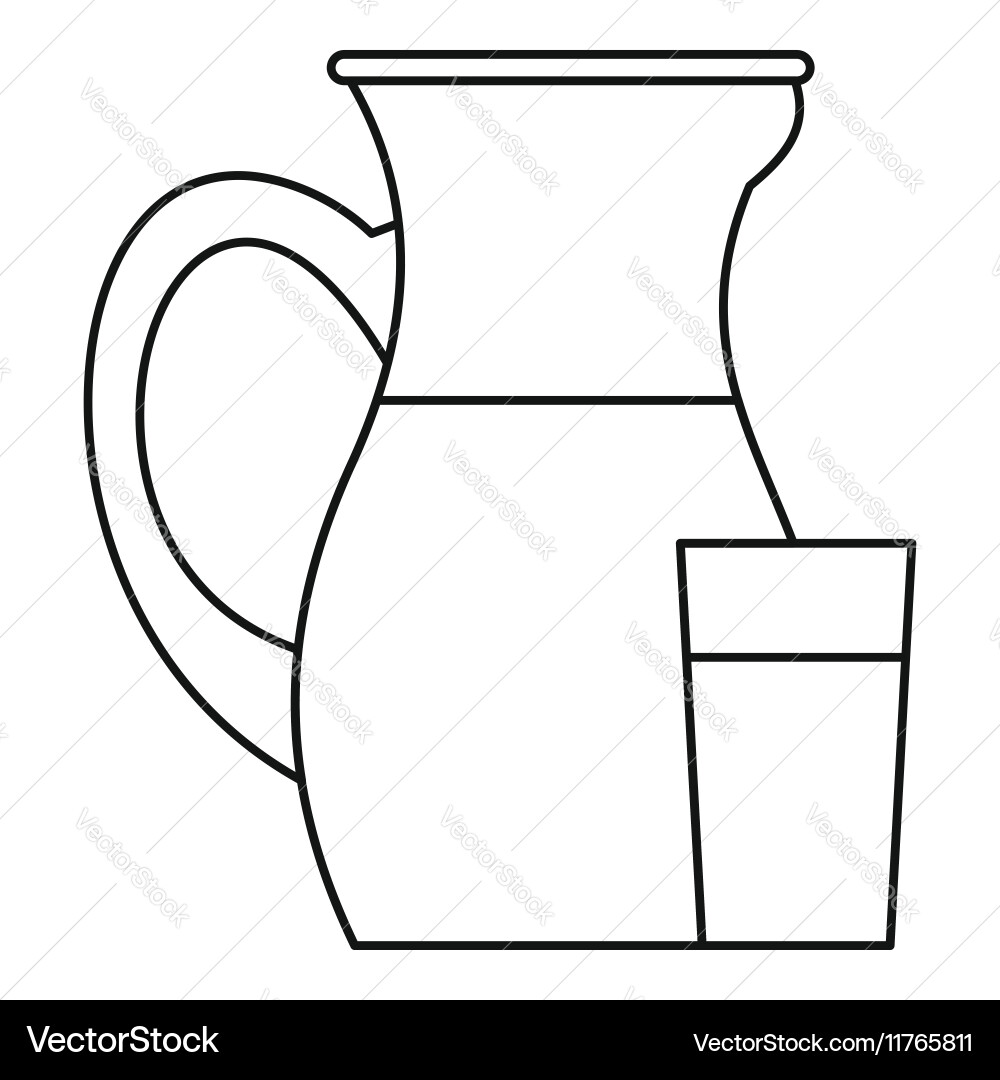 Jug of milk icon outline style Vector Image