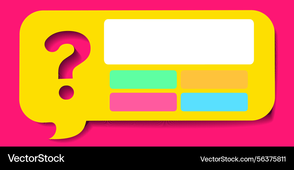 Quiz game menu template colorful Vector Image