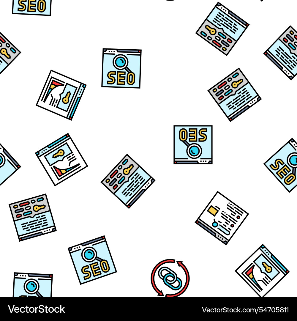 Seo optimize community seamless pattern Seo optimize community seamless pattern vector image