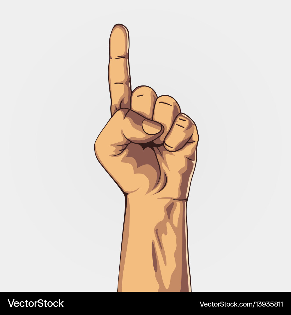Single Count Hand Gesture vector image