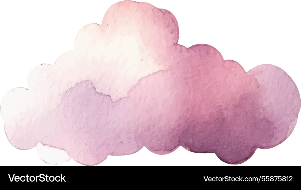 Aquarell lackiert Wolke handgezogenes Design Aquarell lackiert Wolke handgezogenes Design vektorbild