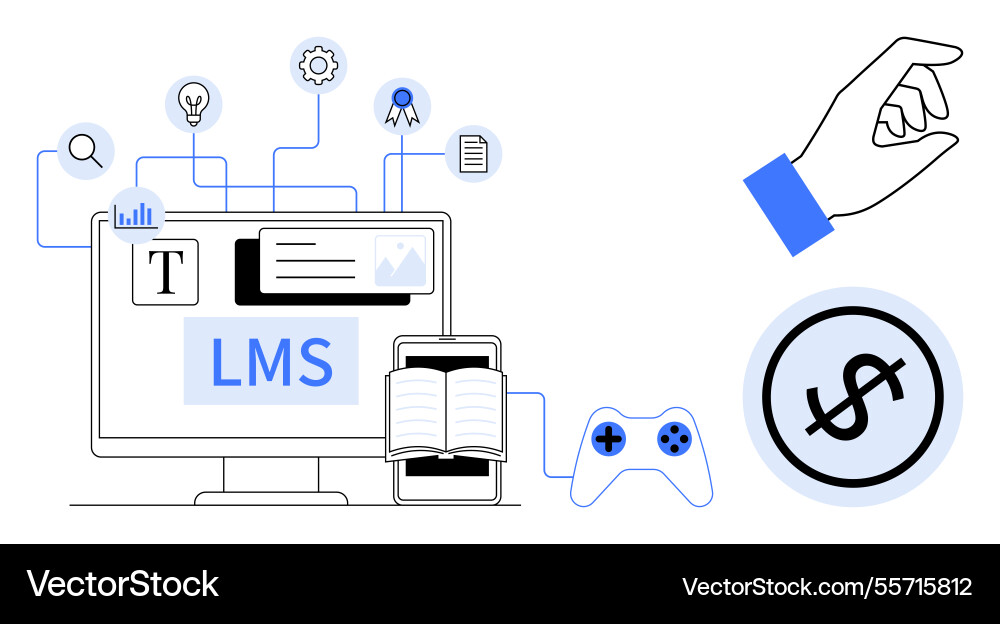 Digital learning tools and resources Digital learning tools and resources vector image