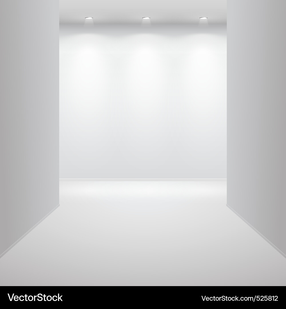 Empty White Gallery Space Vector Image