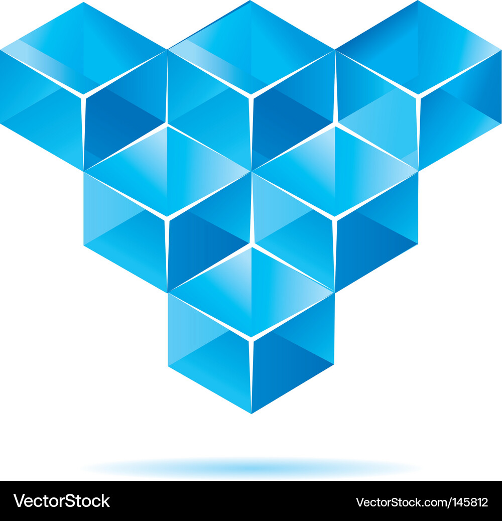 Geometric Cube Icon Vector Image