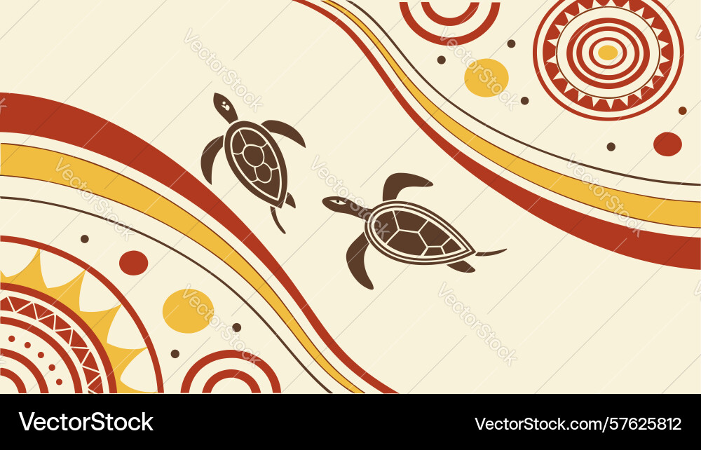 Graceful turtles in abstract dot pattern Vector Image