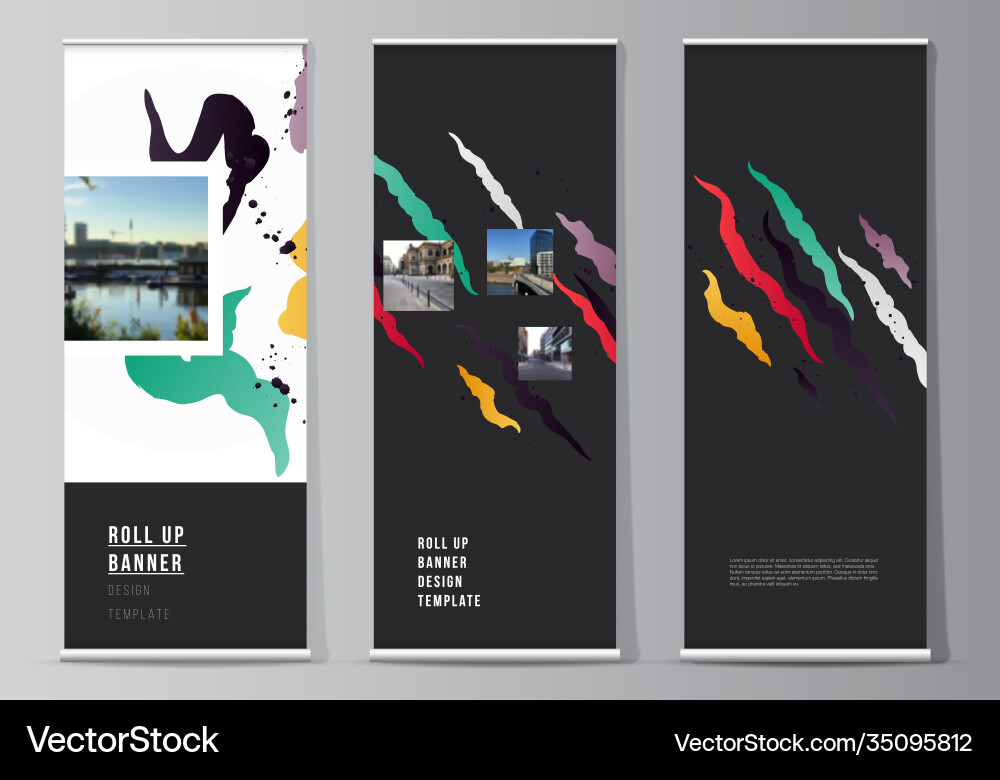 Layout roll up mockup design templates Layout roll up mockup design templates vector image