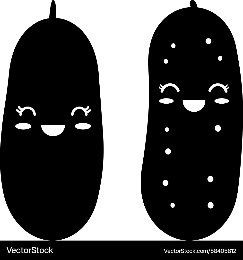 Two Smiling Pickle Characters Vector Image