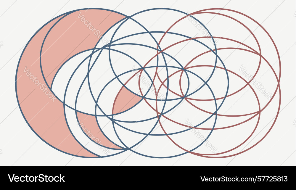 Abstract geometric composition of overlapping vector image