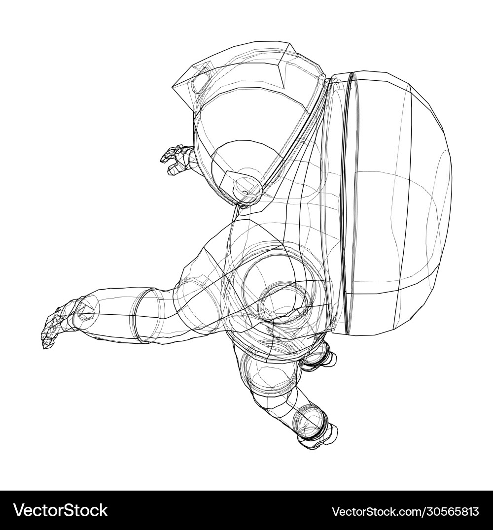 Astronaut concept rendering 3d Vector Image