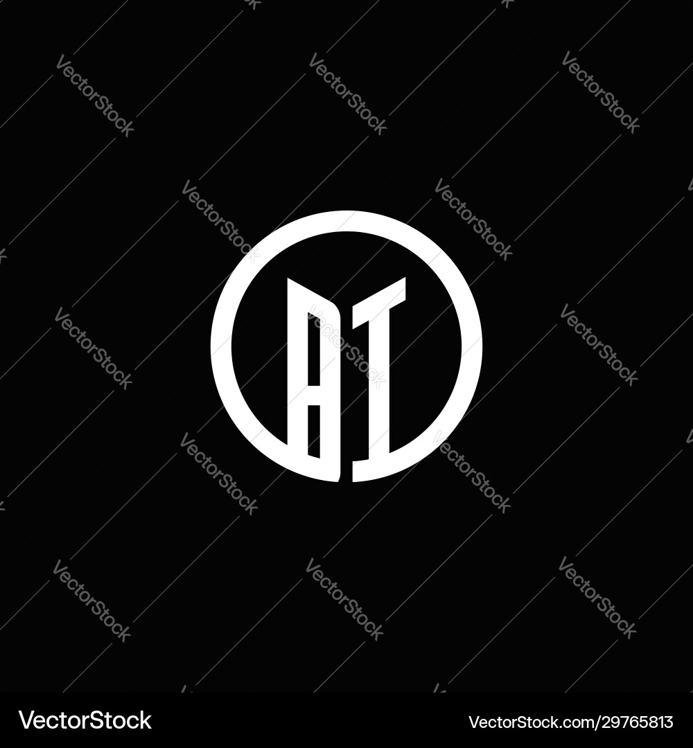Bt monogram logo isolated with a rotating circle Vector Image
