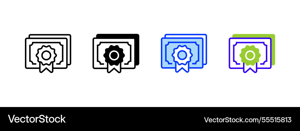 Certificate icon linear style sign for mobile Certificate icon linear style sign for mobile vector image