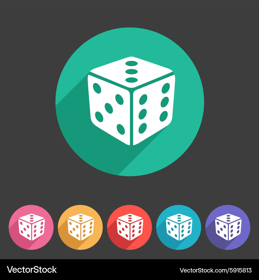 Dice Icon Set - Game Cube Symbols Vector Image