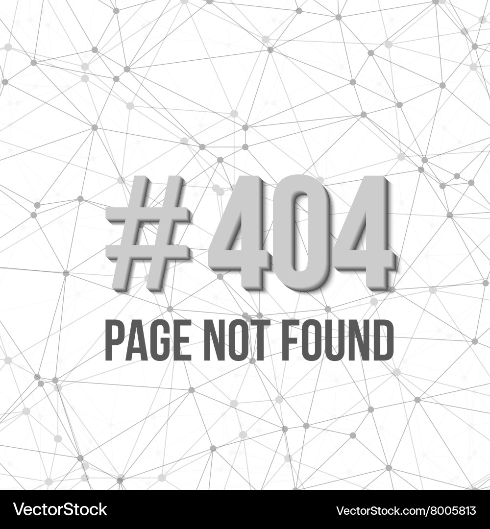 Error 404 futuristic wireframe background vector image