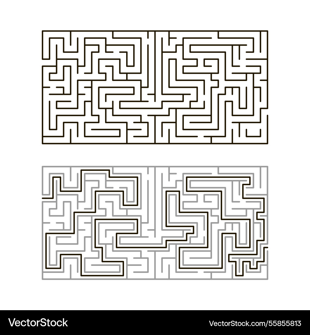 Intricate labyrinth bending rectangle puzzle Intricate labyrinth bending rectangle puzzle vector image