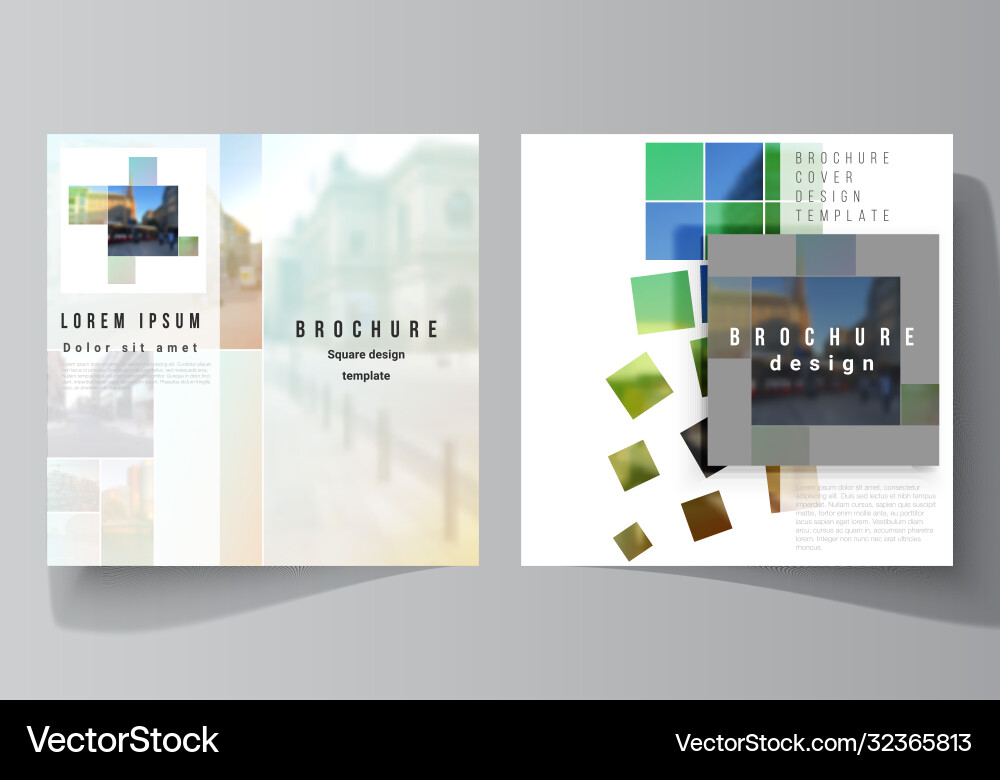 Layout two square format covers design Layout two square format covers design vector image