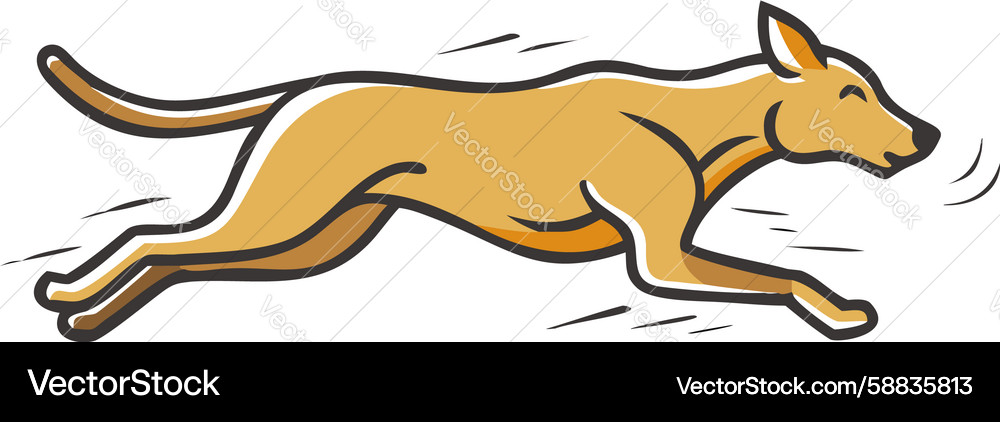 Lean running dog dynamic motion design Vector Image