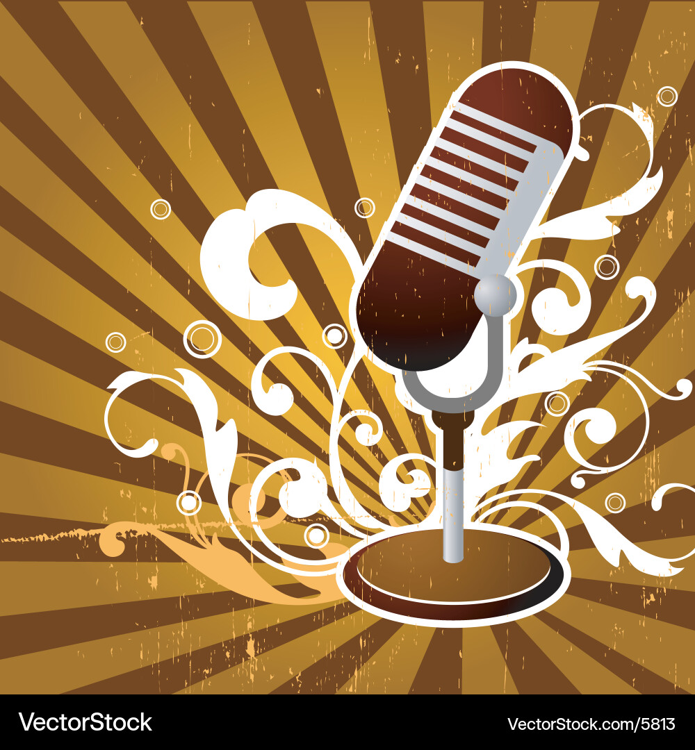 Vintage Microphone Retro Vector Image