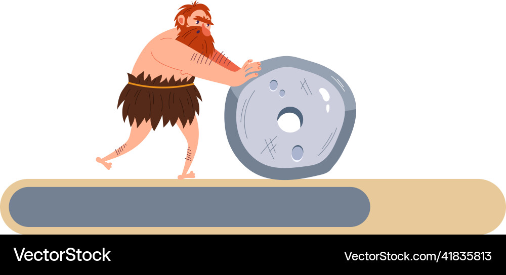Website caveman loading scale concept Vector Image