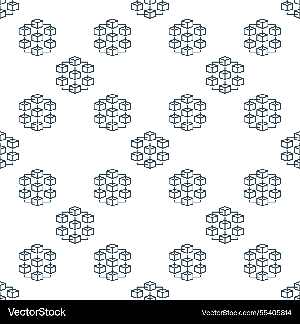 Blockchain outline seamless pattern block chain Blockchain outline seamless pattern block chain vector image