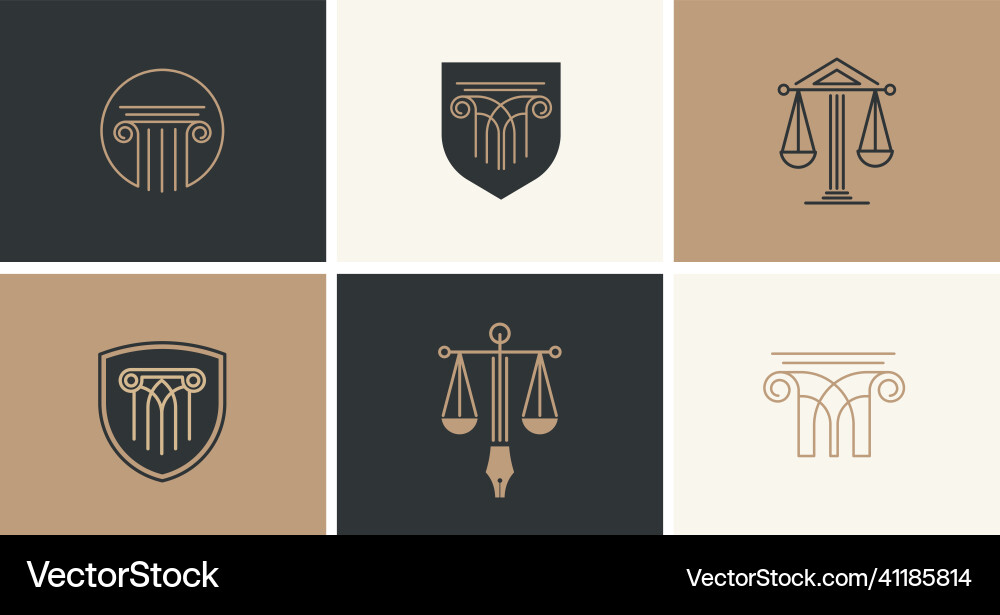 Law finance attorney and business logo design vector image