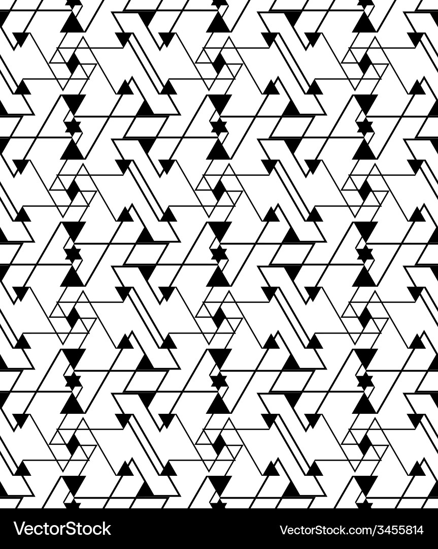 Maze Triangles & Stars Abstract Pattern vector image