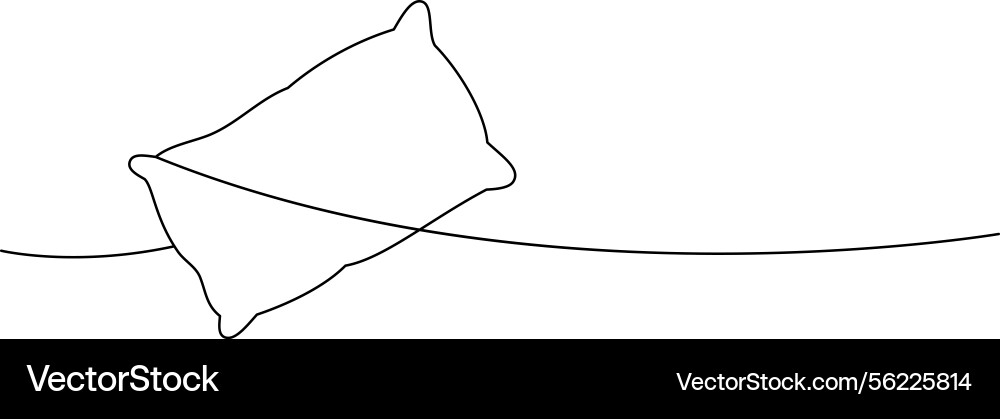 Rectangle pillow one line continuous drawing Rectangle pillow one line continuous drawing vector image