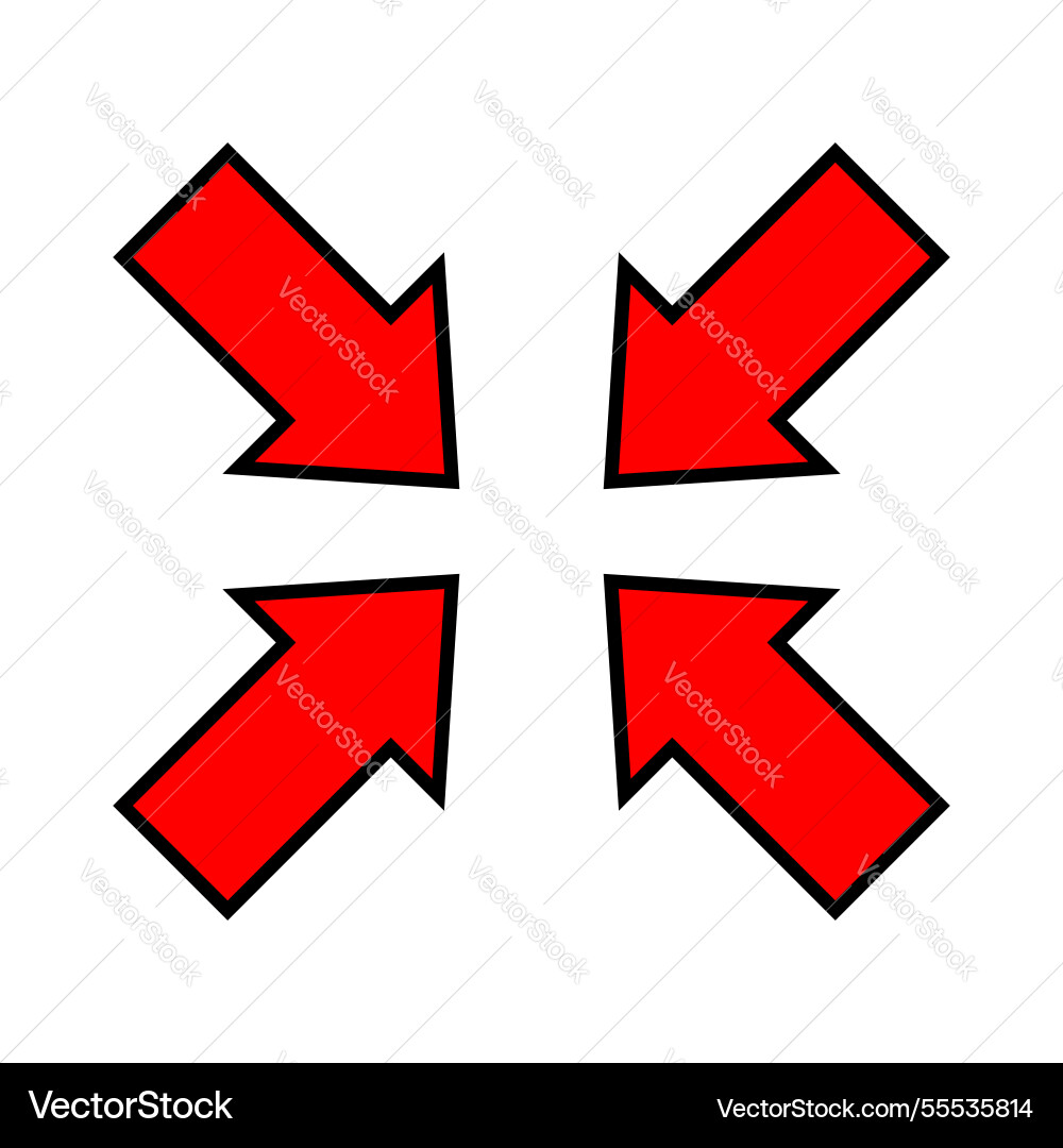 Red arrow and diagonal sign for map Red arrow and diagonal sign for map vector image