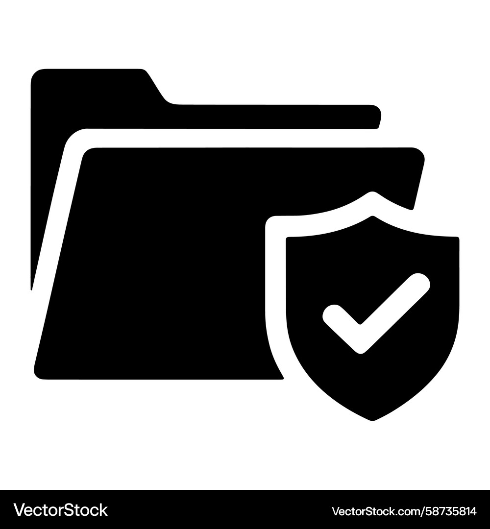 Secure Folder with Shield Icon Vector Image